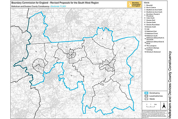 Melksham and Devizes Boundary Map